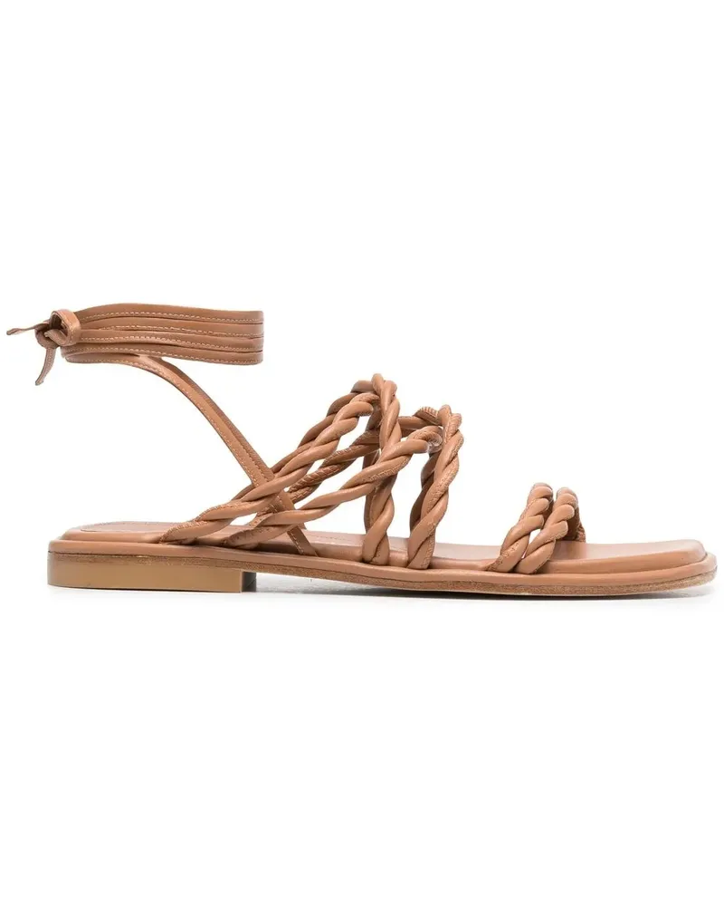 Stuart Weitzman Pantoletten mit geflochtenen Riemen - Braun Braun