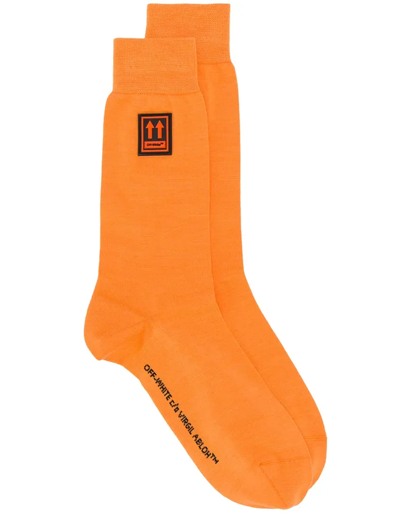 OFF-WHITE Socken mit Logo-Patch - Orange Orange