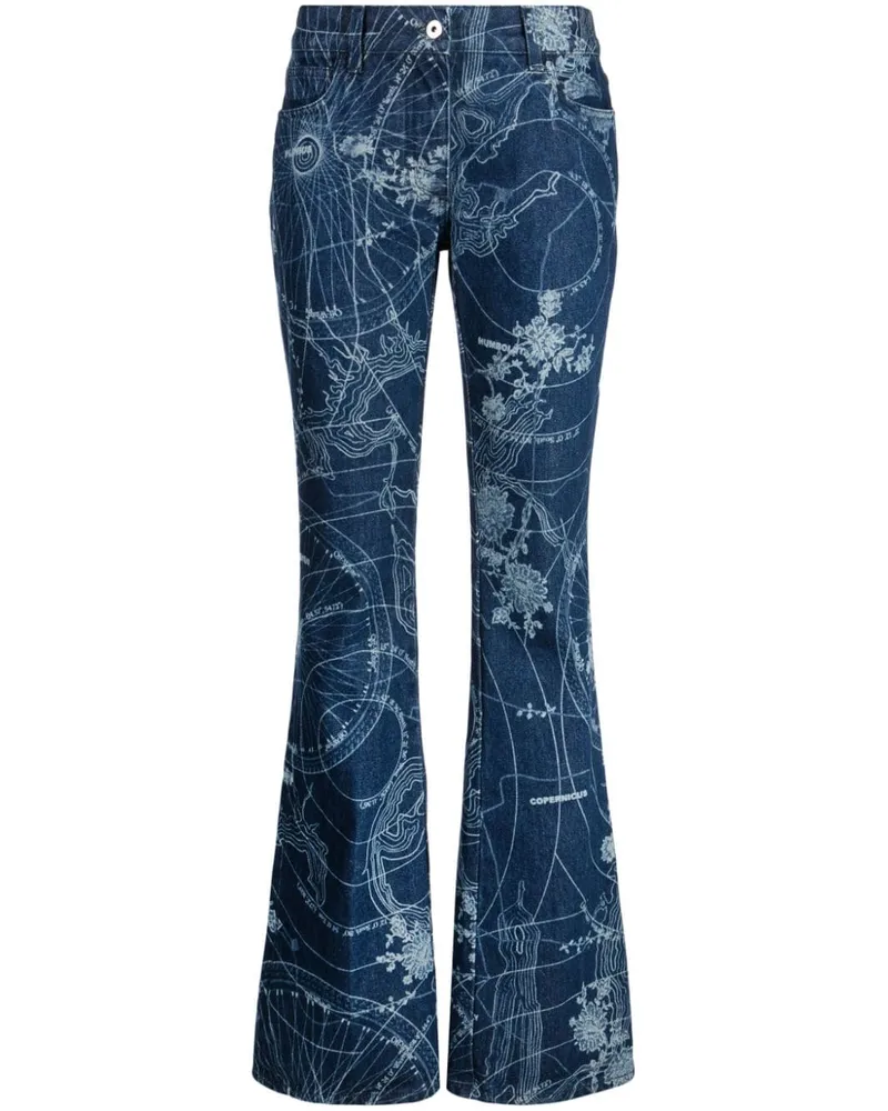 OFF-WHITE Ausgestellte Jeans mit grafischem Print - Blau Blau