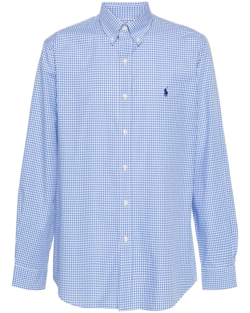 Ralph Lauren Kariertes Poloshirt mit Polo Pony - Blau Blau