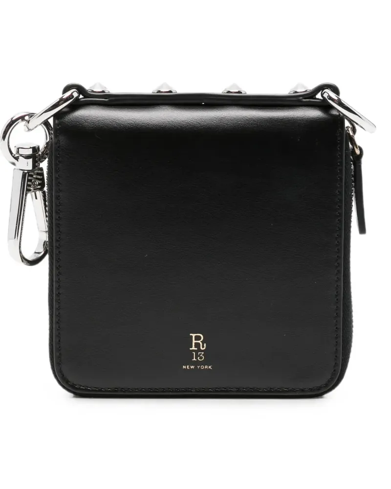 R13 studded zip-around wallet - Schwarz Schwarz