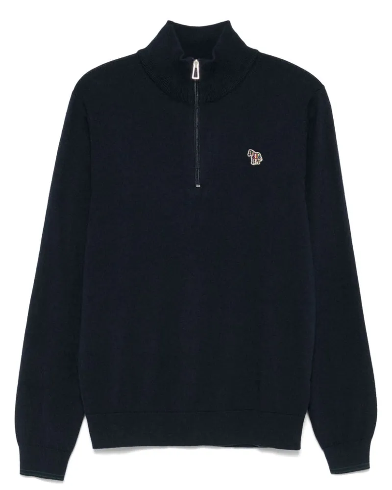Paul Smith Half-Zip-Pullover mit Zebra-Logo - Blau Blau