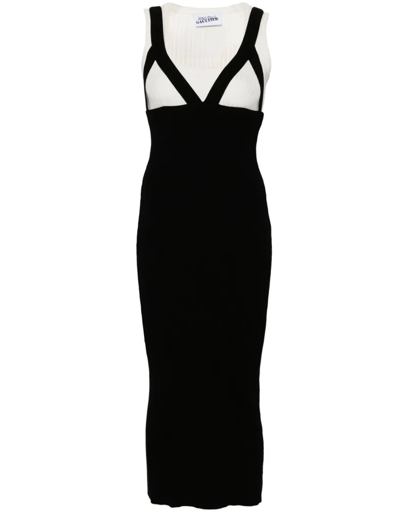 Jean Paul Gaultier Madone Kleid aus geripptem Strick - Schwarz Schwarz