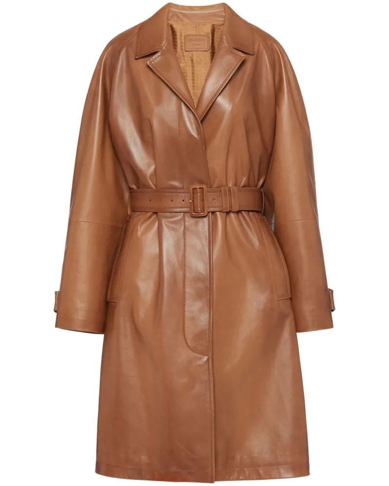 Prada Trenchcoat aus Leder Braun