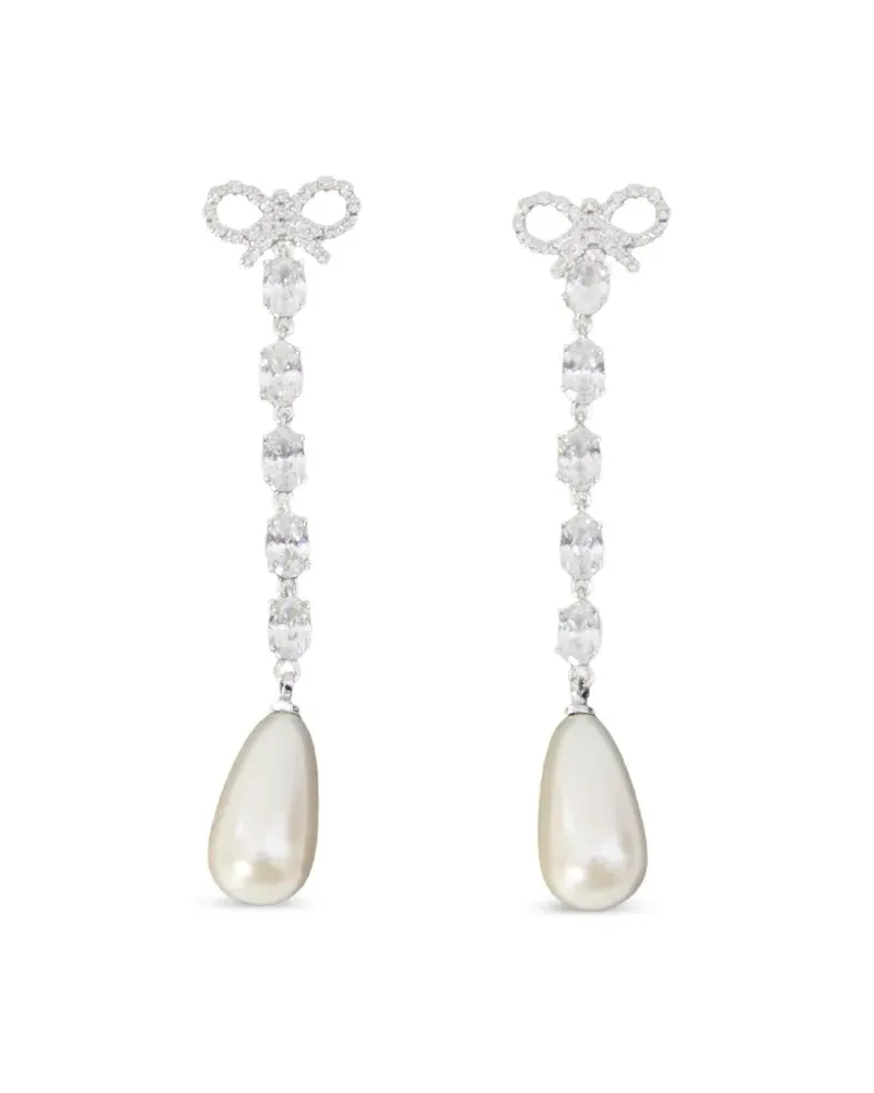 Self-Portrait Hängeohrringe mit Schleife - Silber Silber