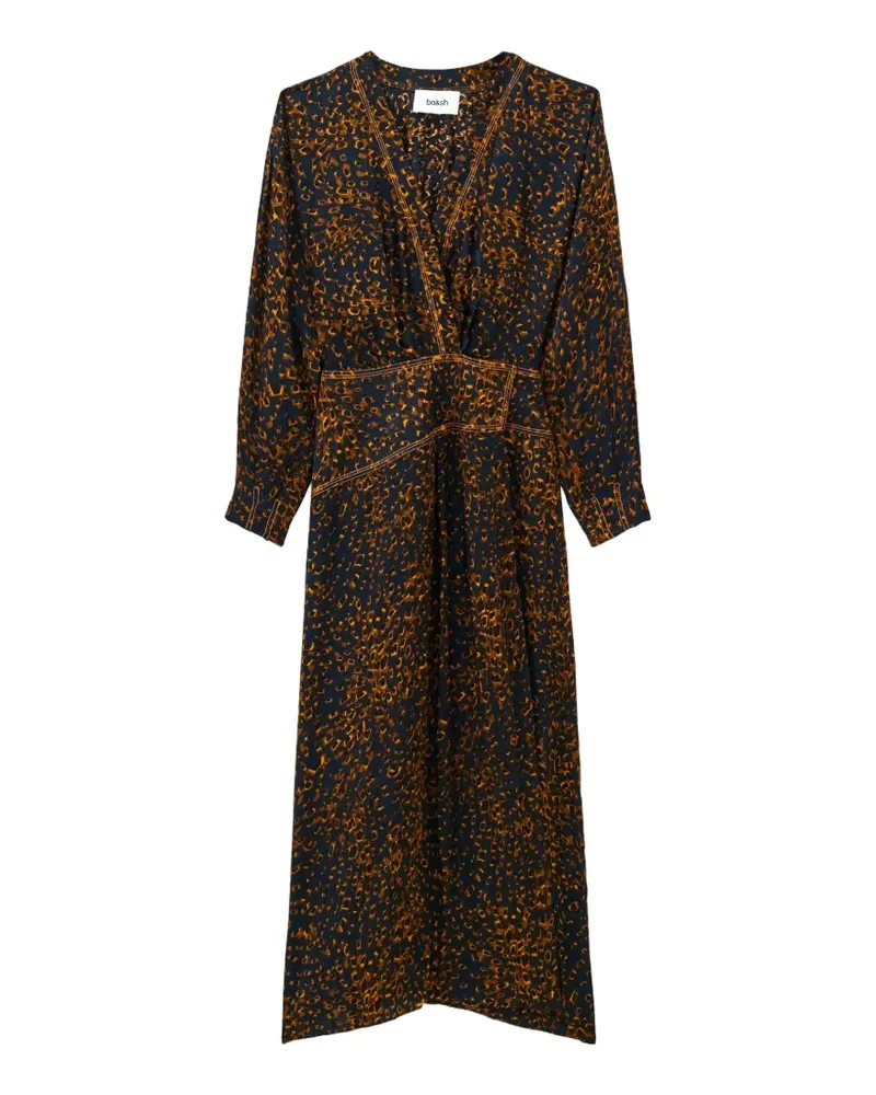 ba&sh Hamy Midikleid mit V-Ausschnitt - Blau Blau