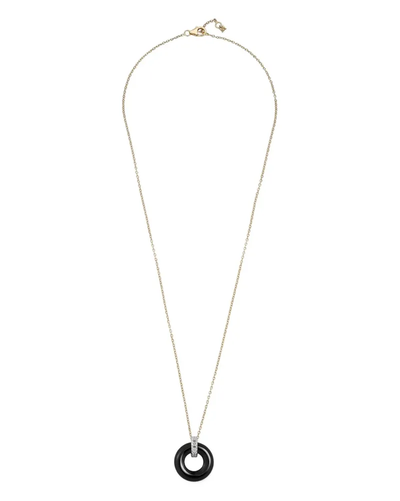 MATEO 14kt Donut Gelbgoldhalskette mit Onyx Gold