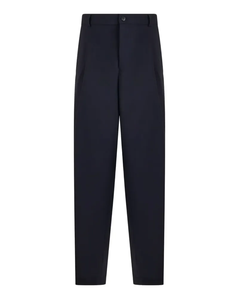 HUGO BOSS relaxed-fit trousers in patterned virgin wool - Blau Blau