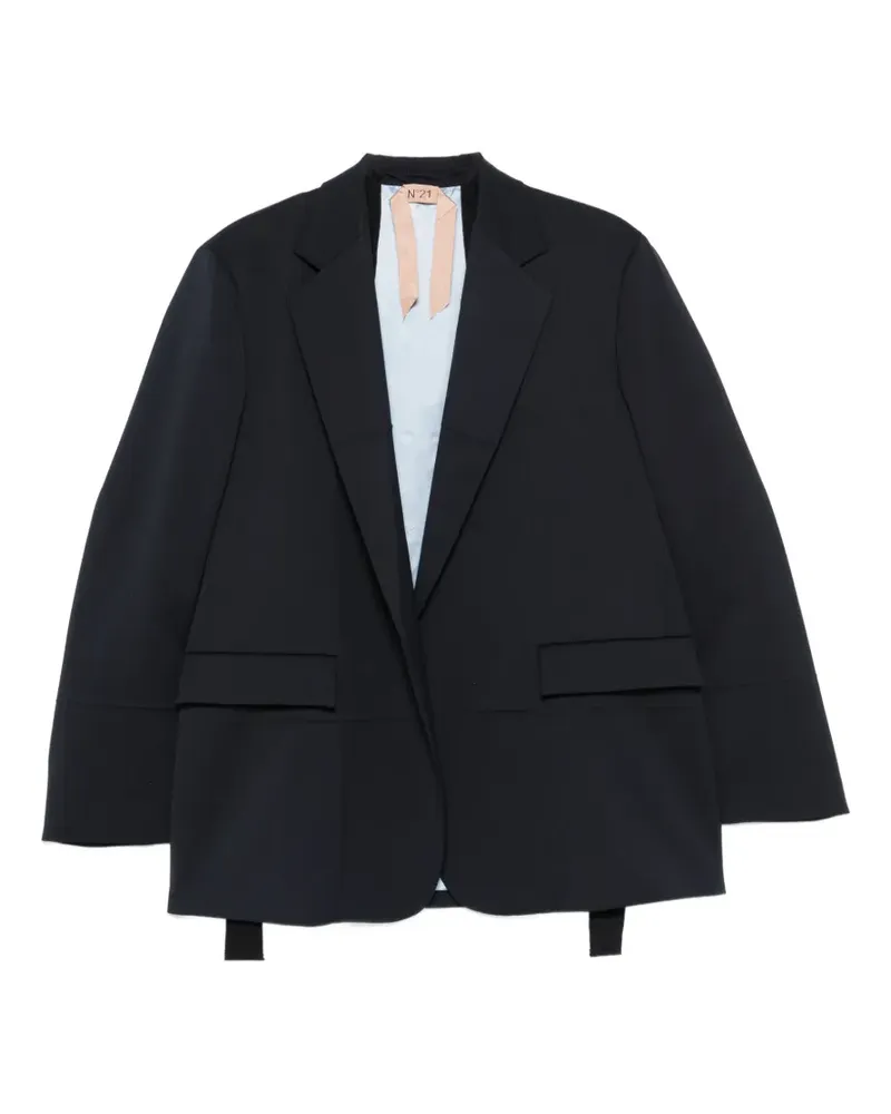 N° 21 Jacke mit fallendem Revers - Schwarz Schwarz