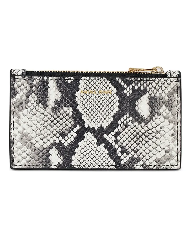 Anine Bing Lucy Portemonnaie mit Pythonleder-Print - Weiß Weiß