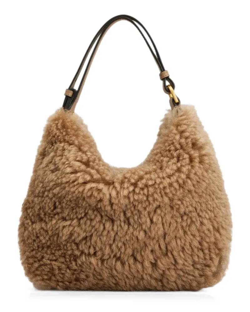 TOD'S Shearling-Tote Bag mit Nieten - Braun Braun