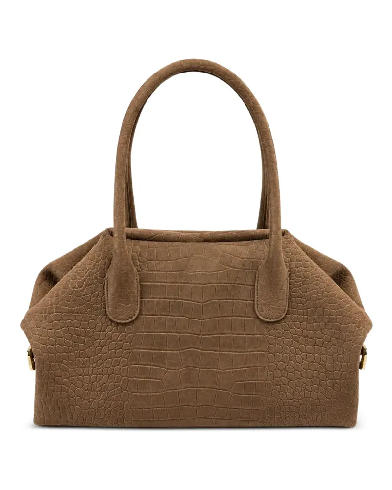 THEMOIRÈ Mittelgroßer Talia Trunk Tote Bag mit Kroko-Effekt - Braun Braun