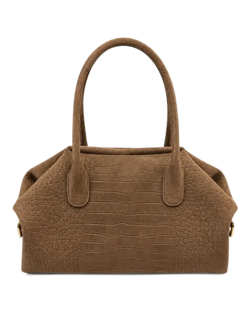THEMOIRÈ Mittelgroßer Talia Trunk Tote Bag mit Kroko-Effekt - Braun Braun