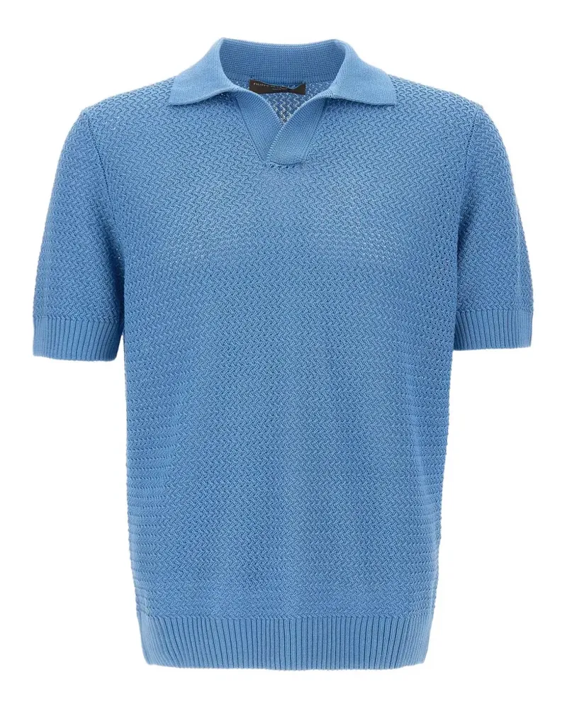 Filippo de Laurentiis Texturiertes T-Shirt - Blau Blau