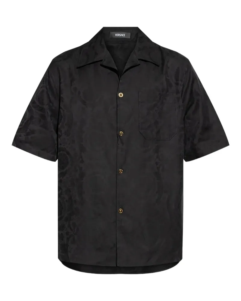 Versace Hemd aus Barocco-Jacquard - Schwarz Schwarz