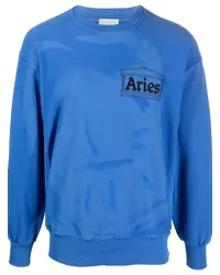 Aries Sweatshirt mit Logo-Print Blau