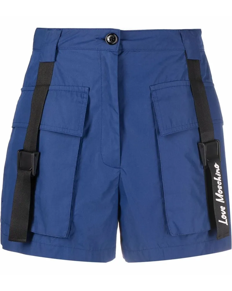 Moschino Hoch sitzende Cargo-Shorts - Blau Blau