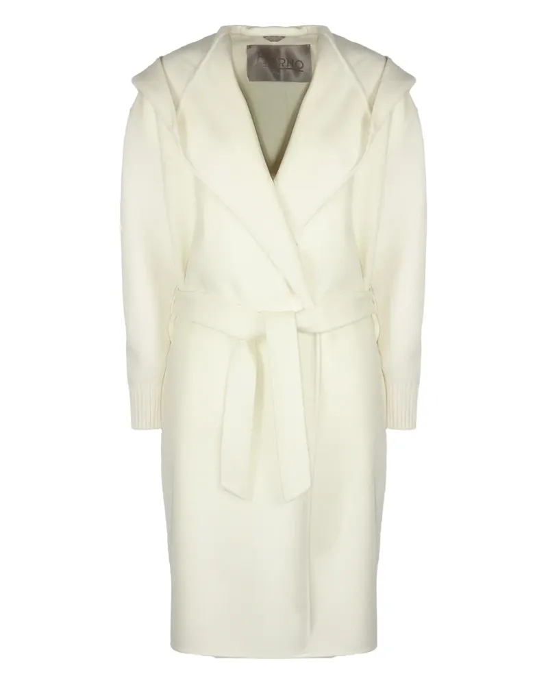 Herno hooded knit-sleeve coat - Nude Nude