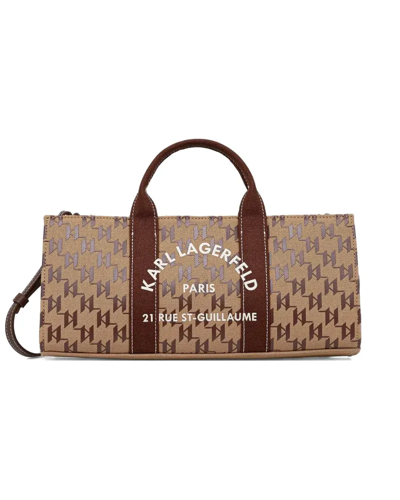 Karl Lagerfeld monogram logo-print tote bag - Nude Nude