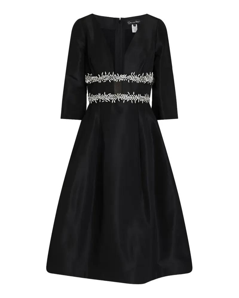 Oscar de la Renta crystal-embellished silk-taffeta midi dress - Schwarz Schwarz