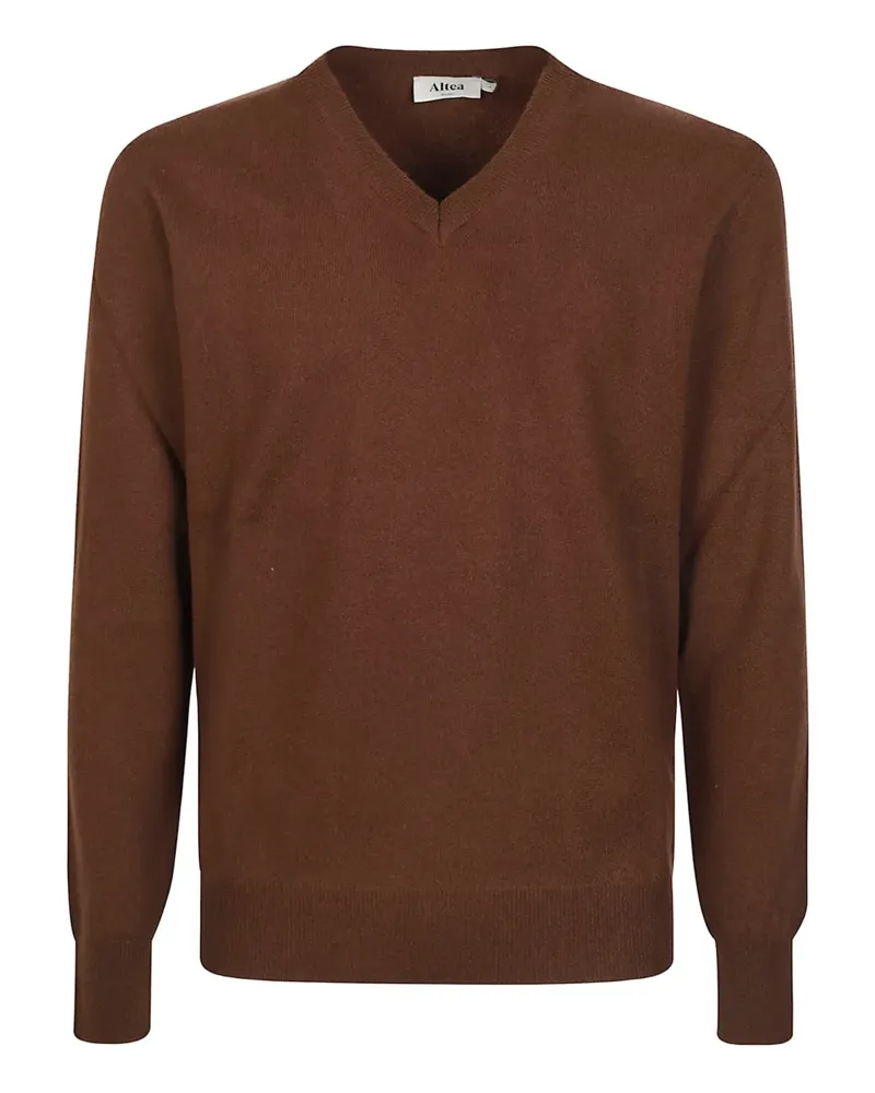 Altea Kaschmirpullover mit V-Ausschnitt - Braun Braun