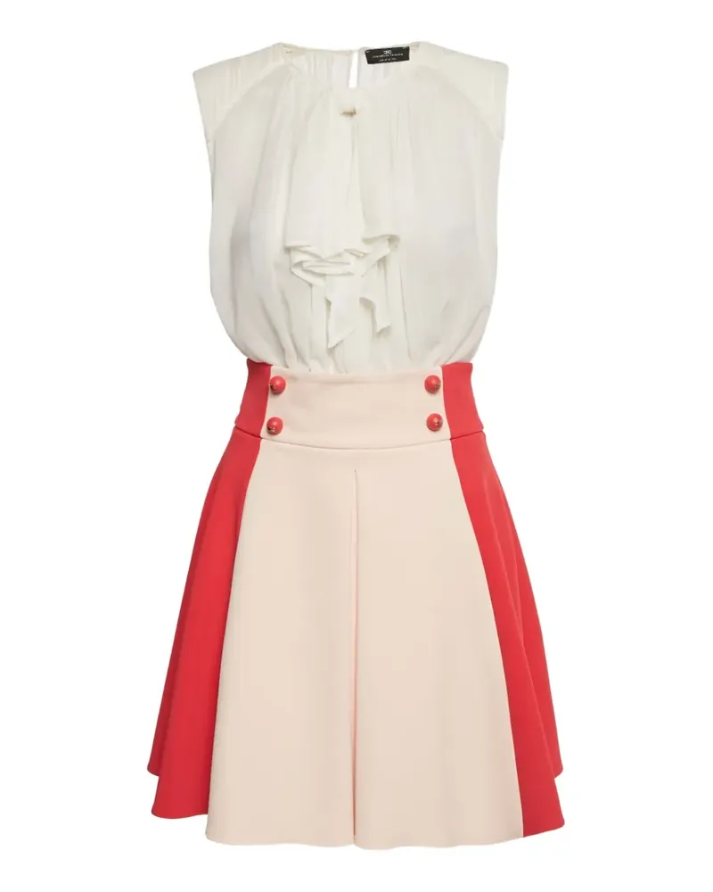 Elisabetta Franchi Kleid mit rundem Ausschnitt - Weiß Weiß