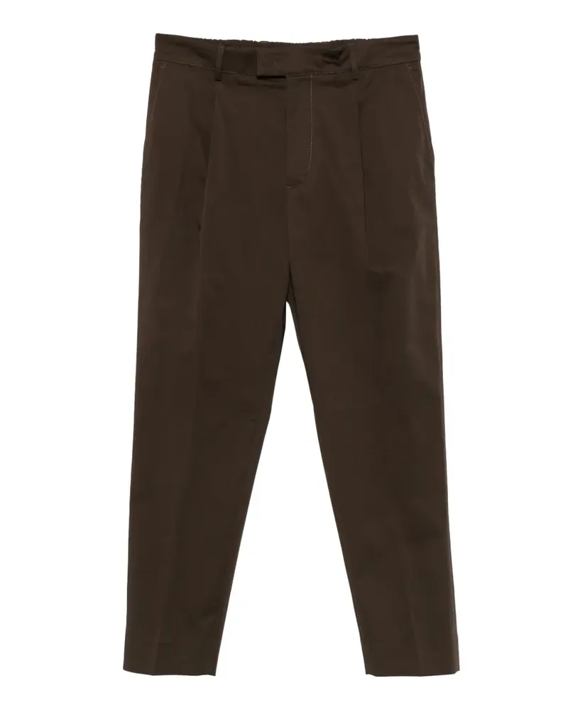 Low Brand pleated-detail elasticated-waist trousers - Braun Braun