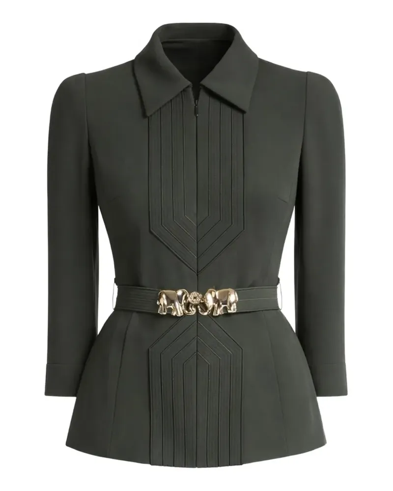 Elie Saab Jacke mit Elefanten-Schnalle - Grün Grün