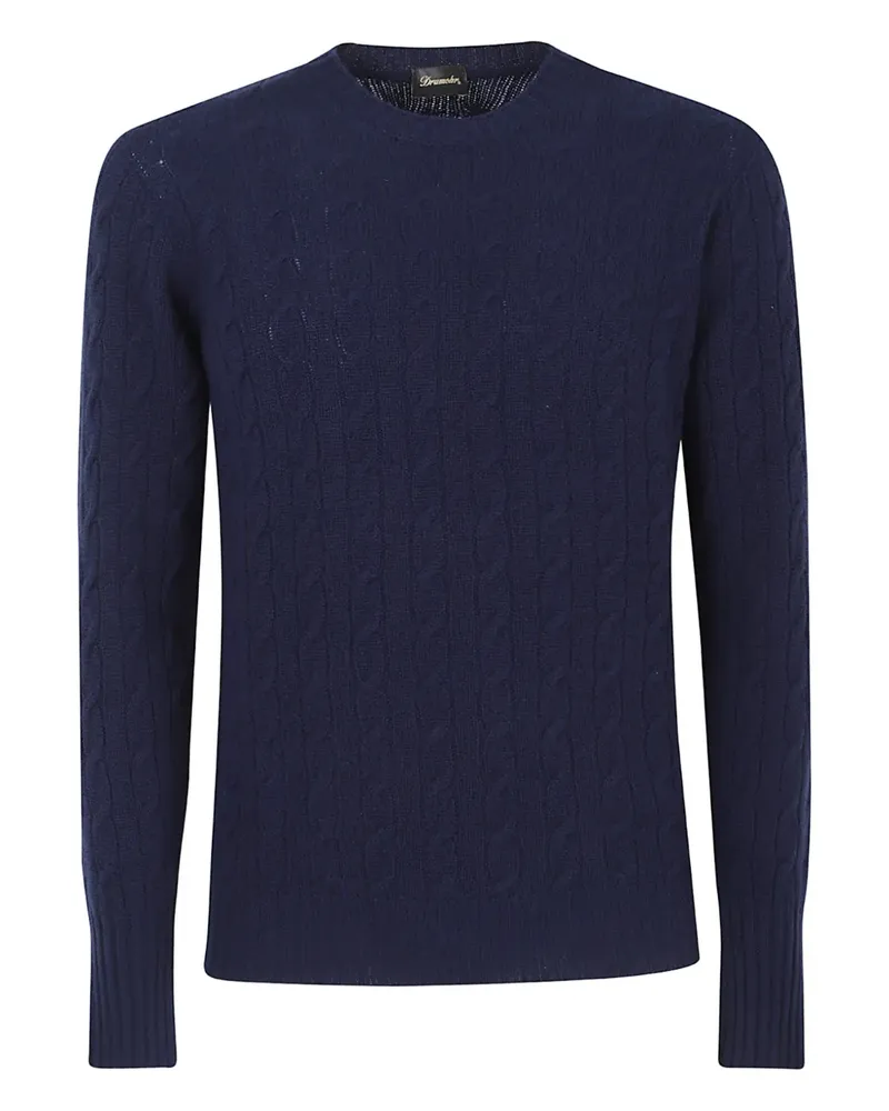 Drumohr  Pullover mit Zopfmuster - Blau Blau