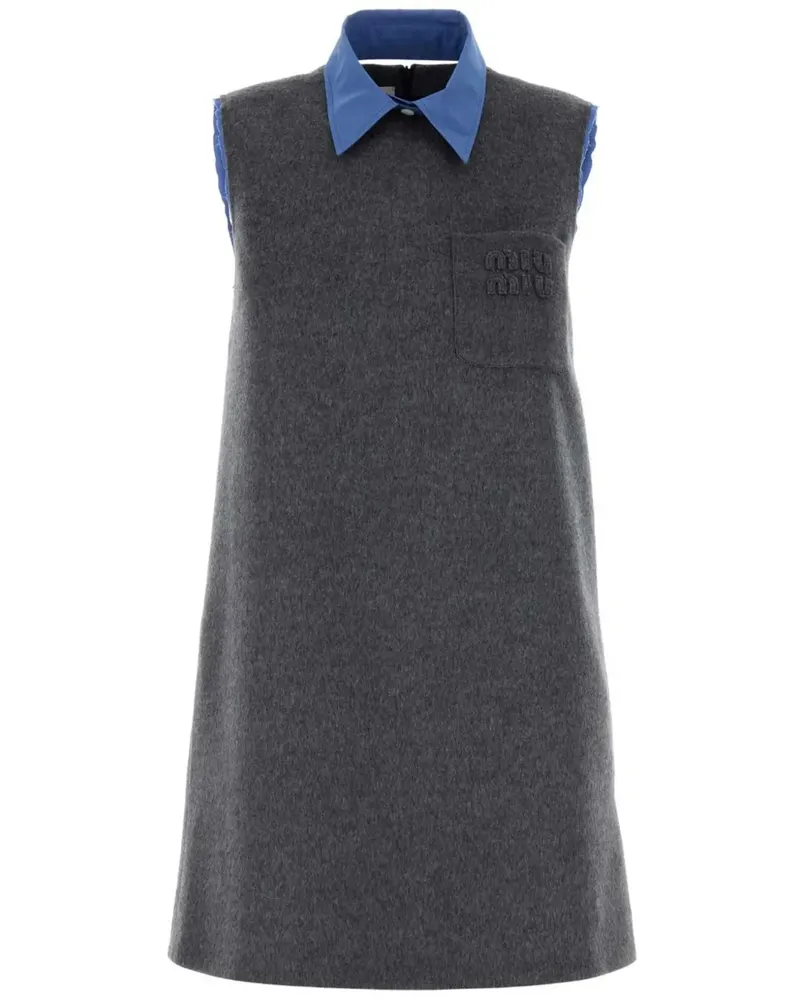 Miu Miu Minikleid aus Velours - Grau Grau