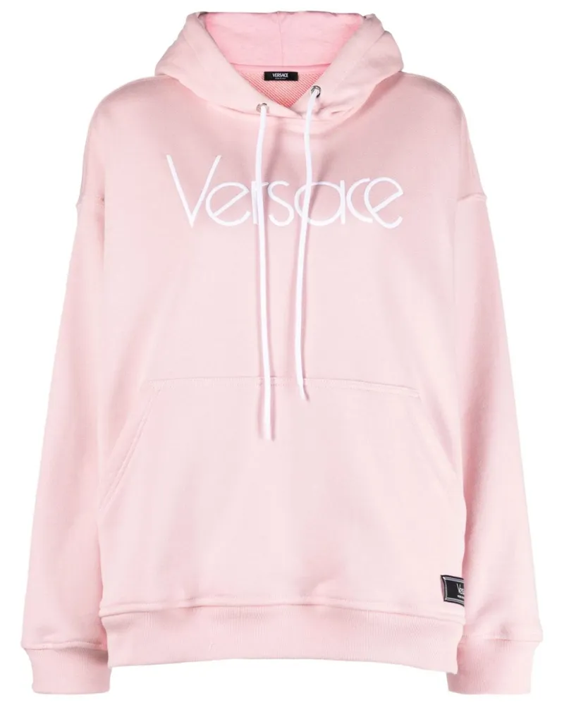 Versace 1978 Re-Edition Hoodie mit Logo-Stickerei - Rosa Rosa