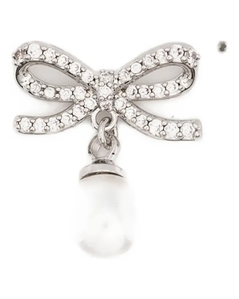 Self-Portrait bow drop earrings - Silber Silber