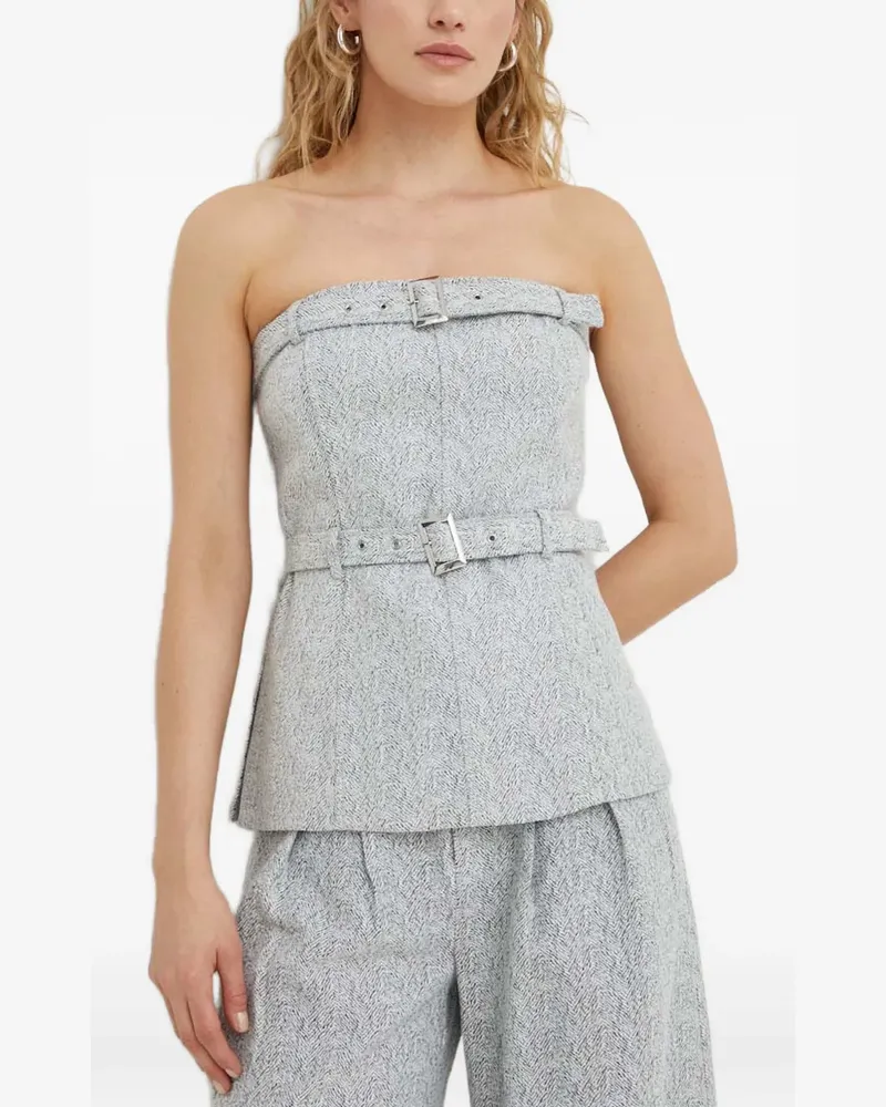 Gestuz Schulterfreies Cropped-Top - Grau Grau