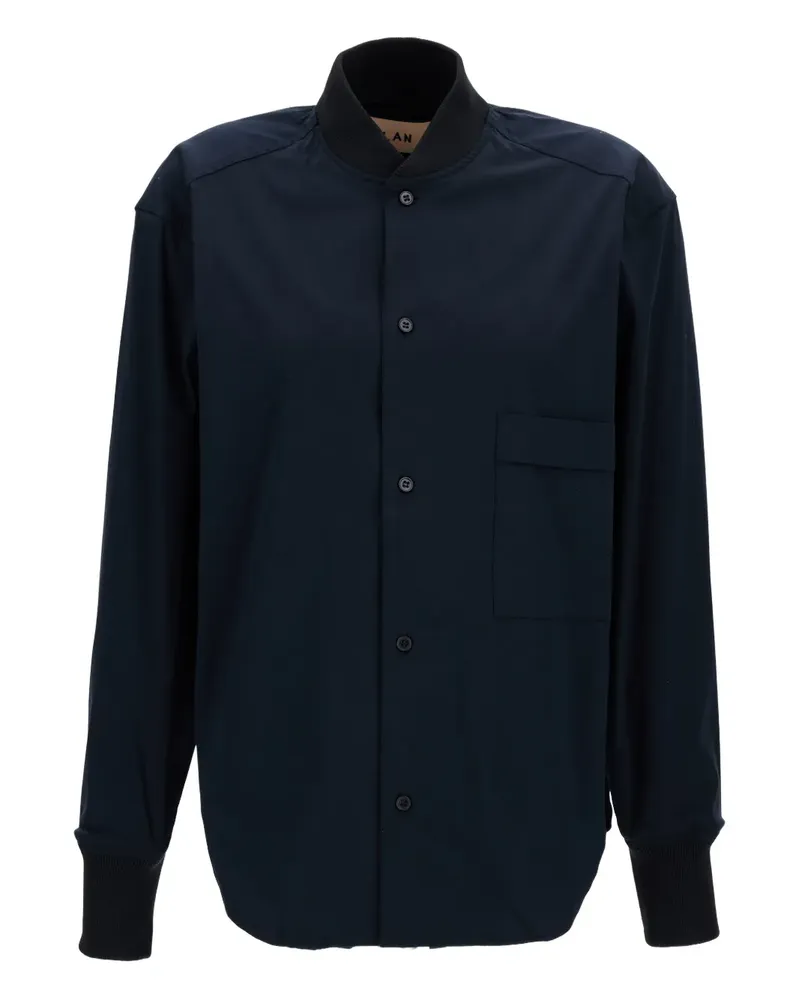 PLAN C Hemd mit Knopfleiste - Schwarz Schwarz