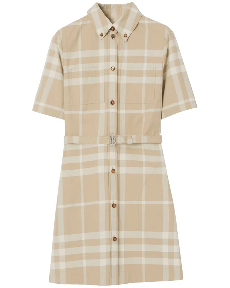 Burberry Hemdkleid mit Signaturen-Print - Nude Nude