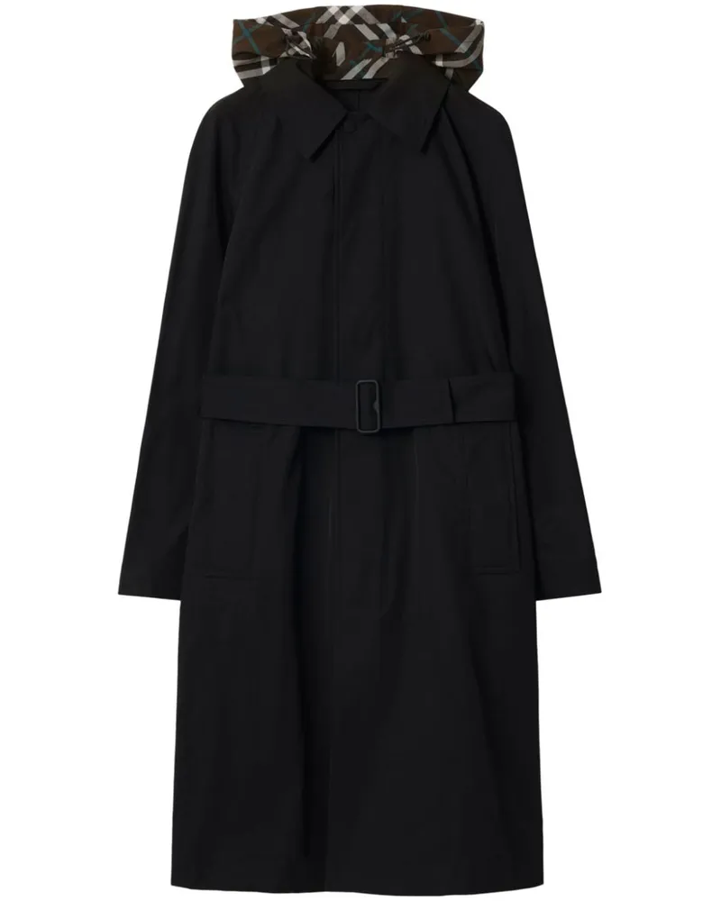 Burberry Regenmantel mit verdeckter Kapuze - Schwarz Schwarz