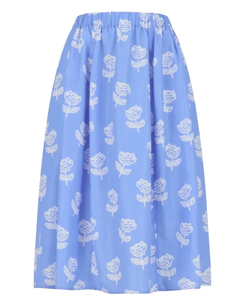 Marni Midirock mit Blumen-Print - Blau Blau