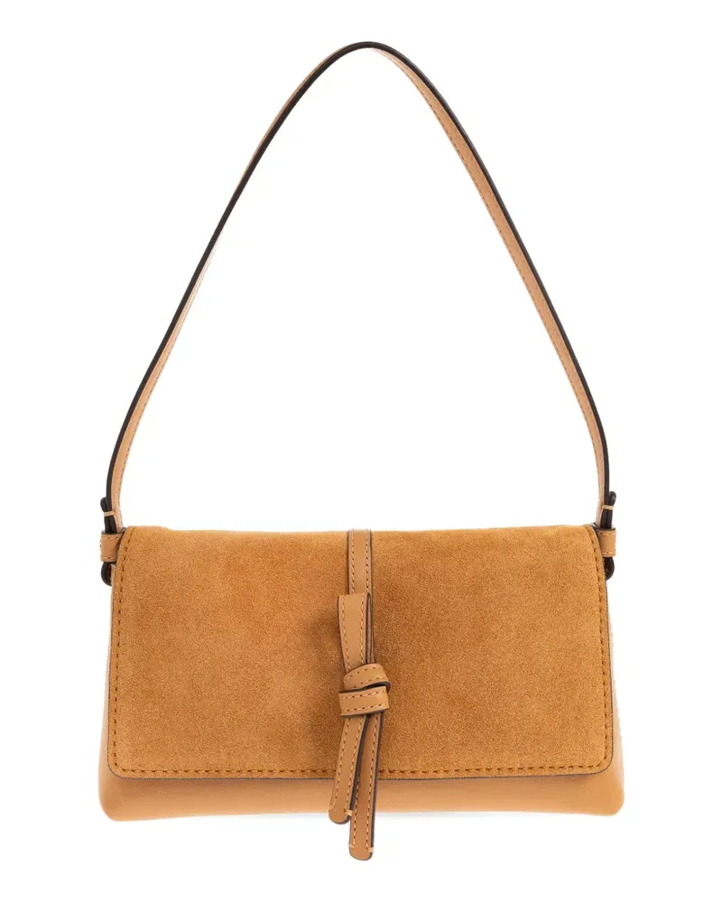 Kate Spade small Loop suede-panelled knotted shoulder bag - Orange Orange