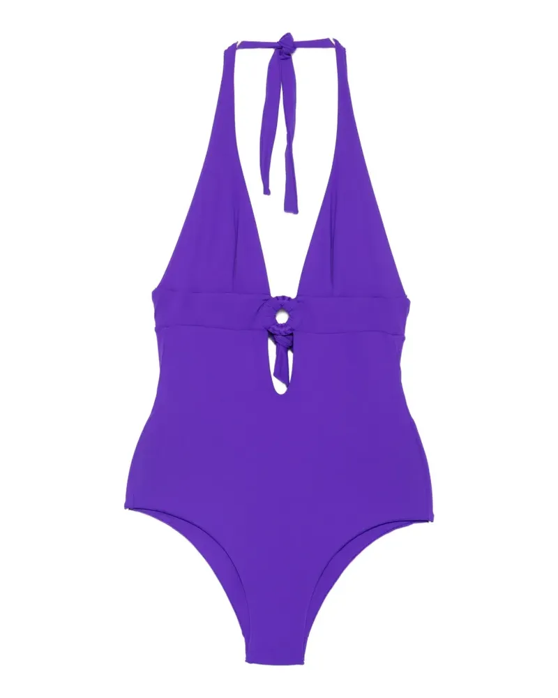 FISICO-Cristina Ferrari ring-detail halterneck swimsuit - Violett Violett