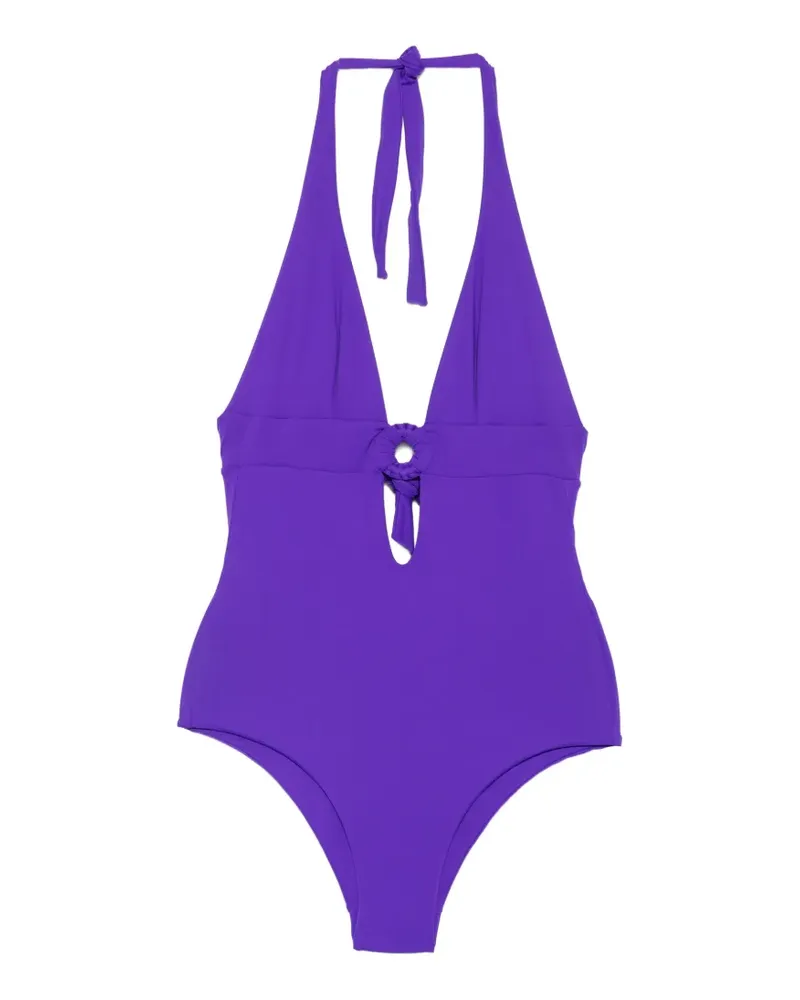 FISICO-Cristina Ferrari ring-detail halterneck swimsuit - Violett Violett