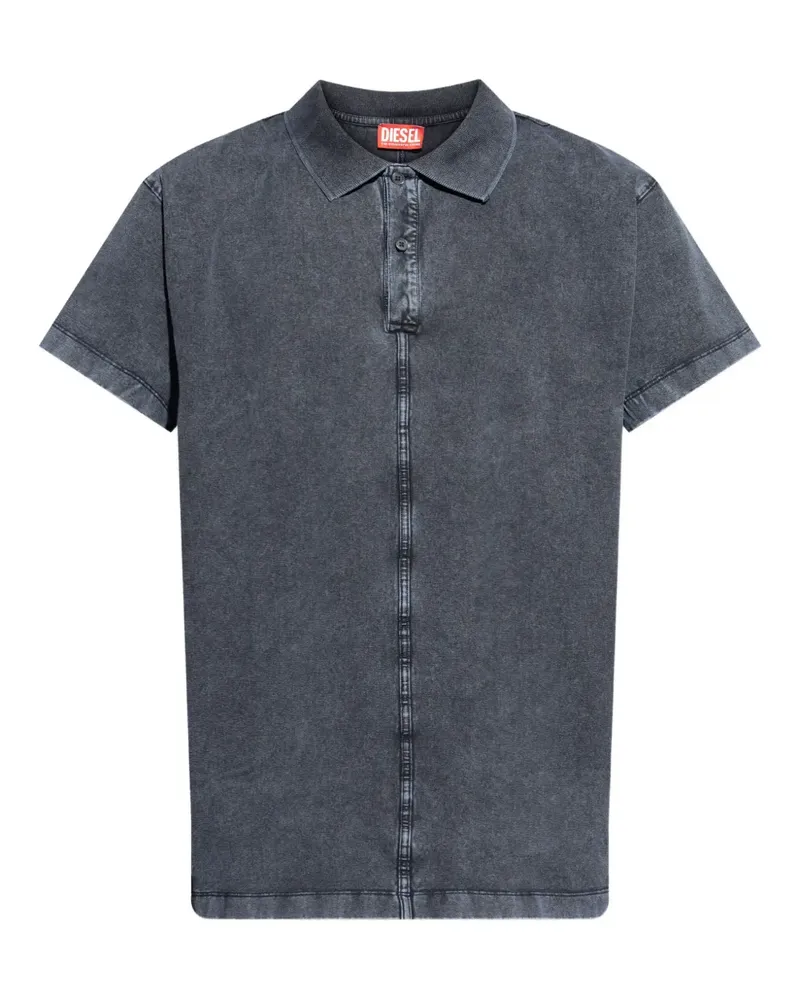 Diesel T-Nomely Poloshirt mit Knopfverschluss - Schwarz Schwarz