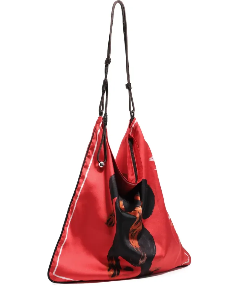 BIMBA Y LOLA Tote Bag mit Hunde-Print - Rot Rot