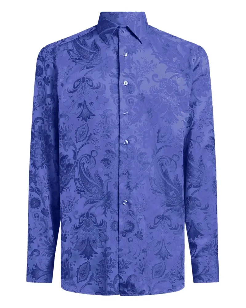 Etro Jacquard-Hemd aus Baumwolle - Blau Blau