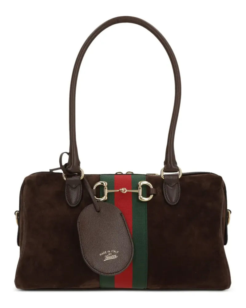Gucci medium Borsetto leather tote bag - Braun Braun