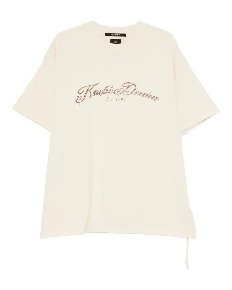 ksubi Life Ekcess logo-print short-sleeve T-shirt - Nude Nude