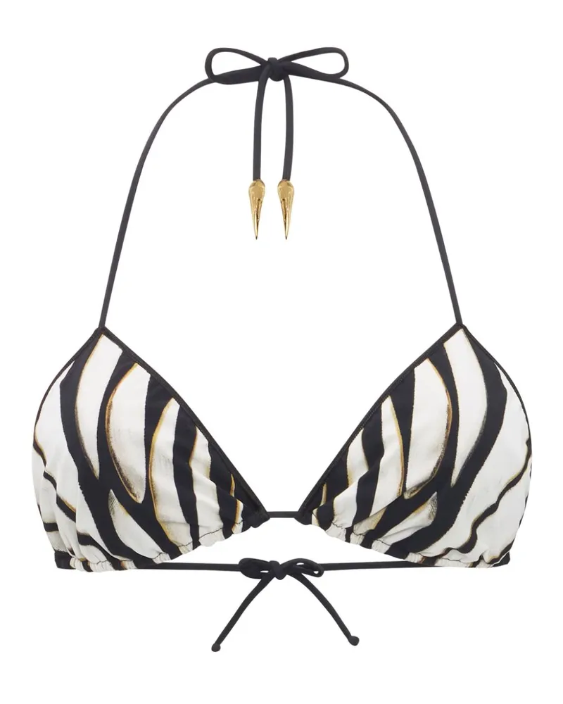 Roberto Cavalli Bikinioberteil mit Ray of Gold-Print Gold