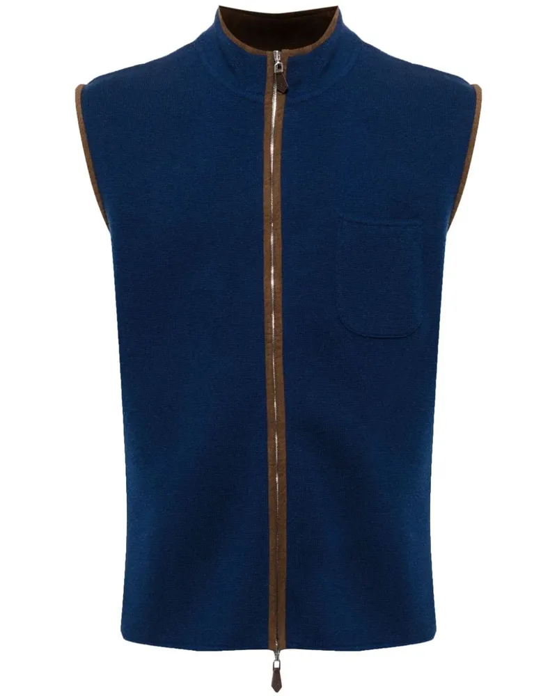 N.Peal Shaftsbury Weste aus Bio-Kaschmir - Blau Blau
