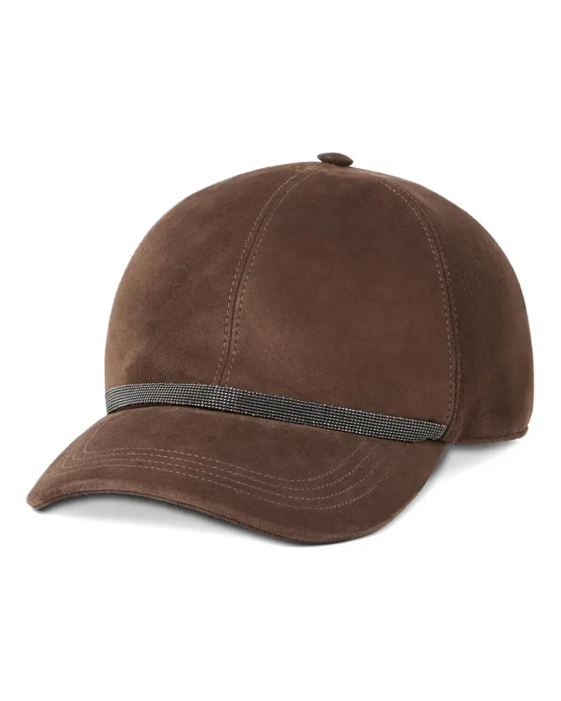 Brunello Cucinelli Baseballkappe mit Monili-Kette - Braun Braun