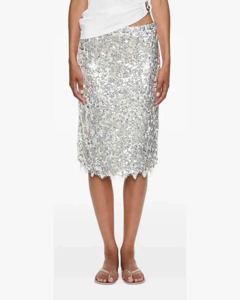 Christopher Esber Opaline sequin-embellished midi skirt - Grau Grau