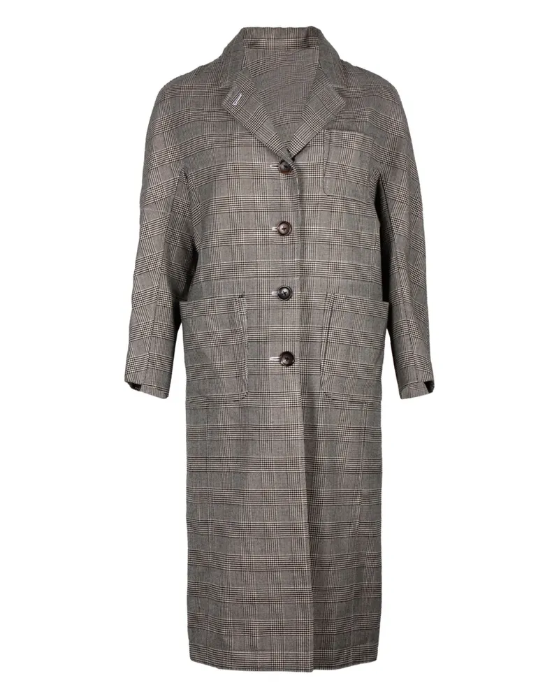 Thom Browne checked wool coat - Schwarz Schwarz